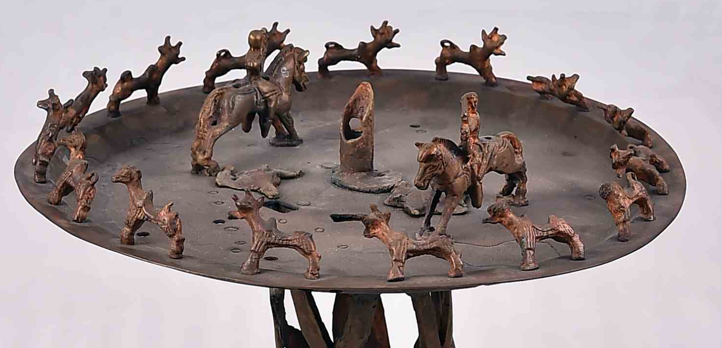 Lamp in the shape of an altar with figures of horsemen and animals, 2nd - 1st century BC. Collection of National Museum of the Republic of Kazakhstan