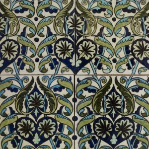 Four earthenware tiles, decorated by William De Morgan (1839–1917) at Sands End Pottery, Fulham, 1888–1897