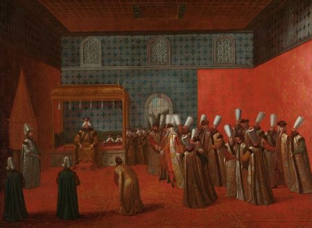 An audience with Sultan Ahmet III (Jean Baptiste Vanmour ca 1727-30, Rijksmuseum via Wikimedia Commons)