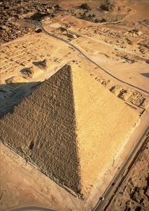 Aerial view of King Khufu’s Great (Pyramid Frontispiece)