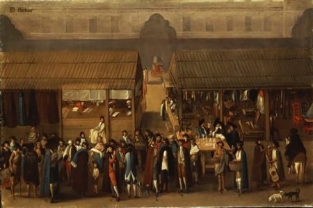 An 18th-century view of the Parián, or Asian market, in Mexico City's main plaza