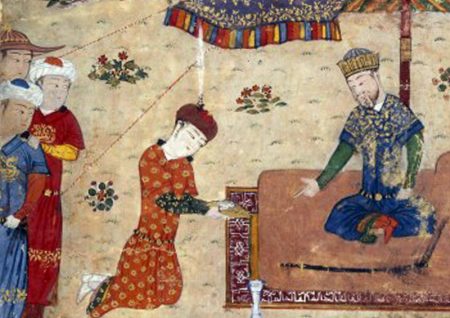 Tekuder (Tegülder) receives an ambassador (1438) (Wikimedia Commons)