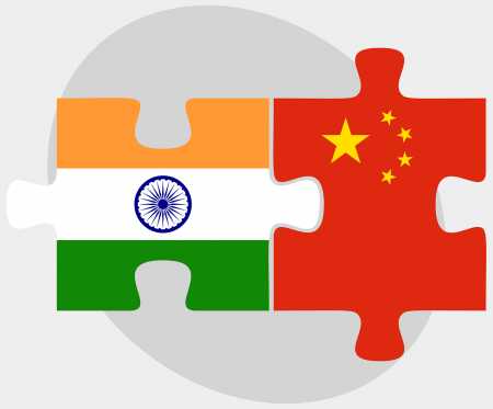 flags India China