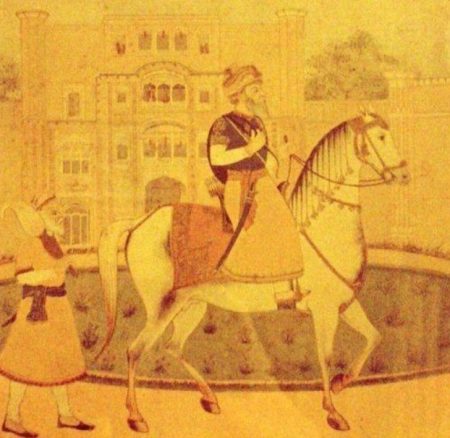 Detail of equestrian painting of Jassa Singh Ahluwalia, late 18th century